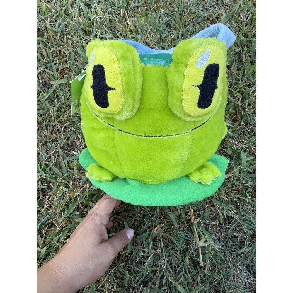 Spritz Easter Frog Lily Pad Plush Basket Tote Bag Stuffed Animal Holiday Decor